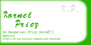 kornel pricz business card